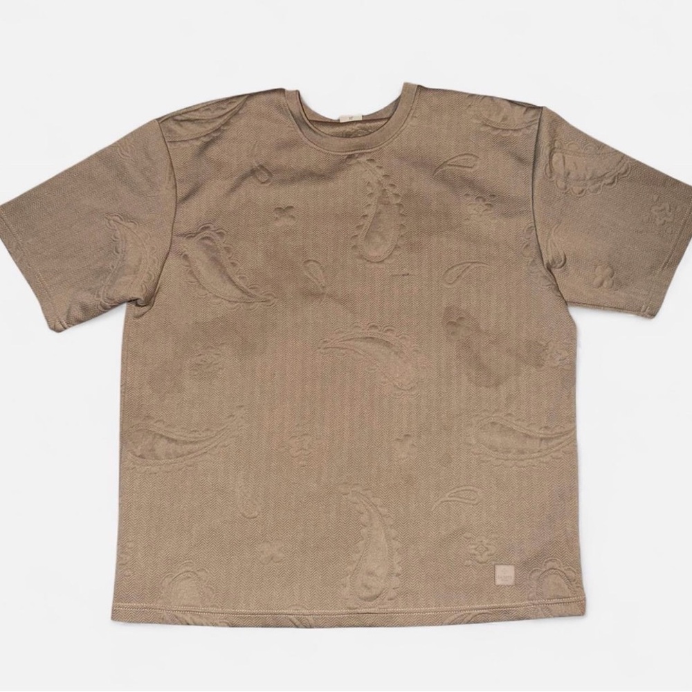 All Saints Tan Paisley Dress Shirt
